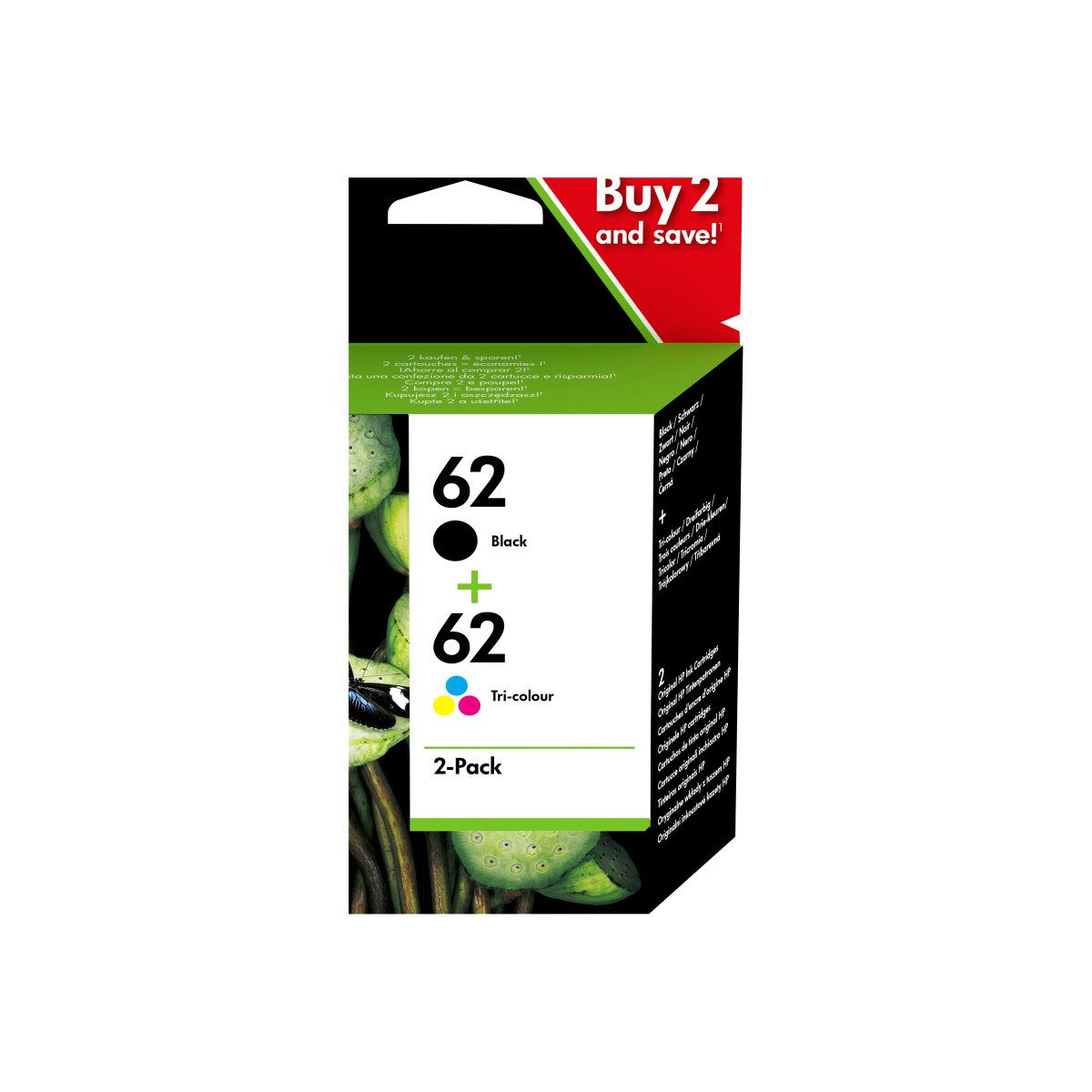 HP 62 Tintenpatronen Multipack 4-farbig Tintenpatrone