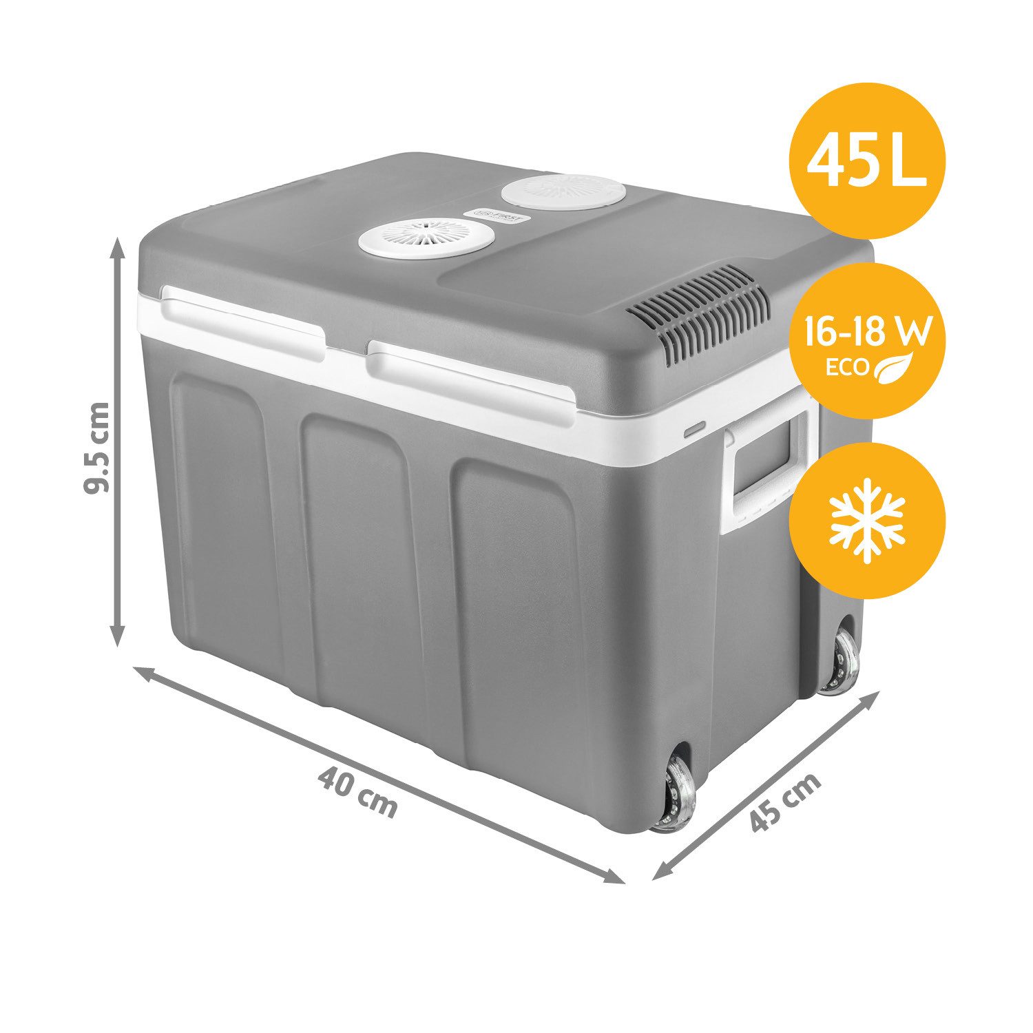 TZS FIRST AUSTRIA Elektrische Kühlbox Mobil Kühlschrank, 45L, 12V /230V Anschluss, 12-V-Stecker fürs Auto, für Camping, Festivals, Reisen, mit Kühl- und Warmhaltefunktion