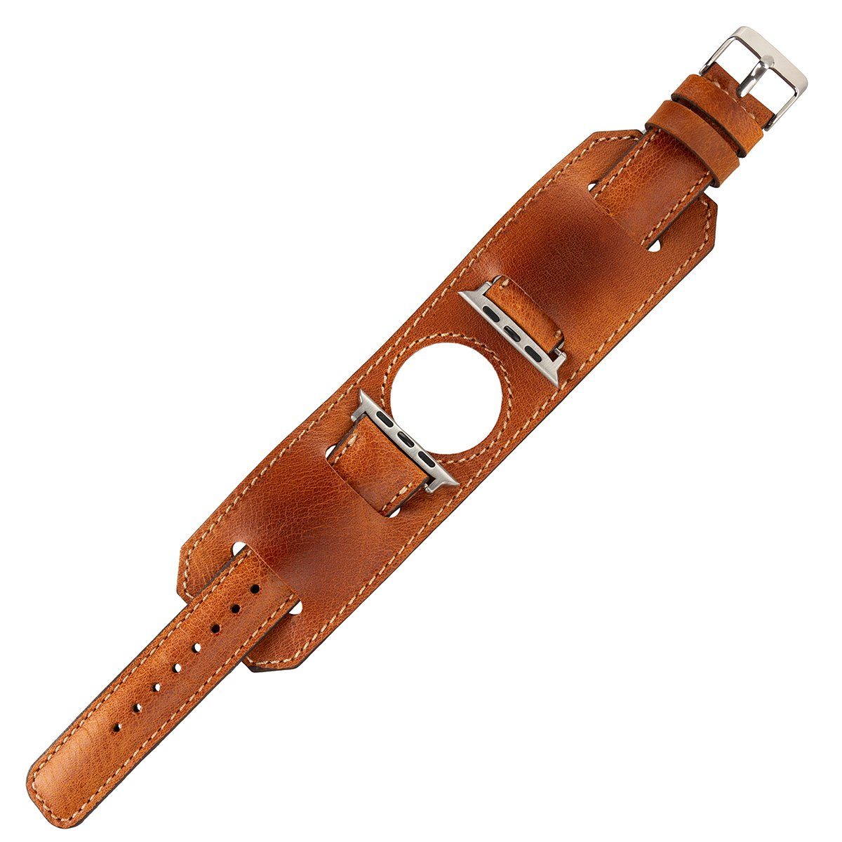 Burkley Smartwatch-Armband Vintage Cuff mit Leder Series Armband, 42/44/45mm 1-8 Apple Watch für in kompatibel Apple Watch
