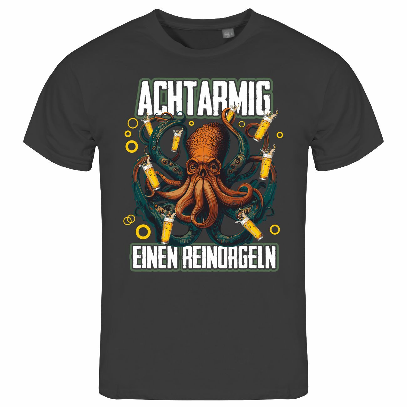 Print-Shirt Herren T-Shirt Achtarmig einen reinorgeln