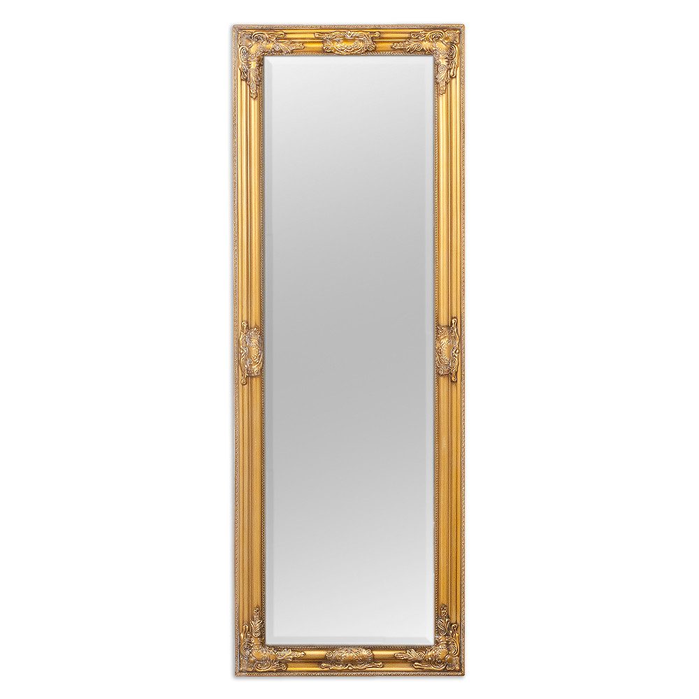 LebensWohnArt Wandspiegel Eleganter Barock Spiegel BESSA 140x50cm gold-antik Holzrahmen