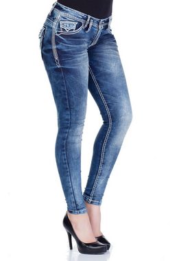 Cipo & Baxx Slim-fit-Jeans mit auffälligen Kontrastnähten