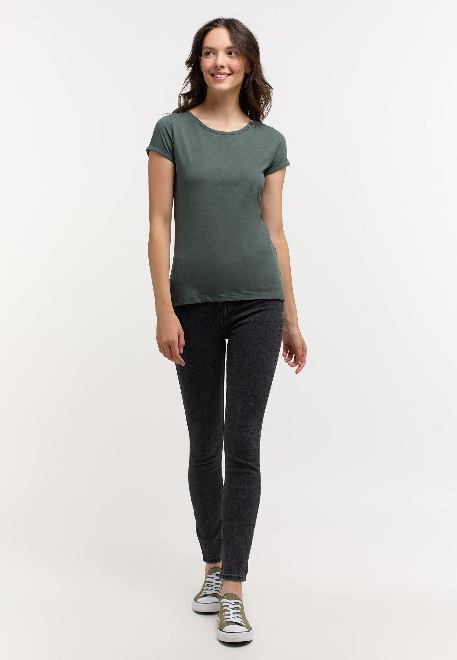 Ragwear T-Shirt FLLORAH A ORGANIC GOTS Nachhaltige & Vegane Mode PINE GREEN | T-Shirts