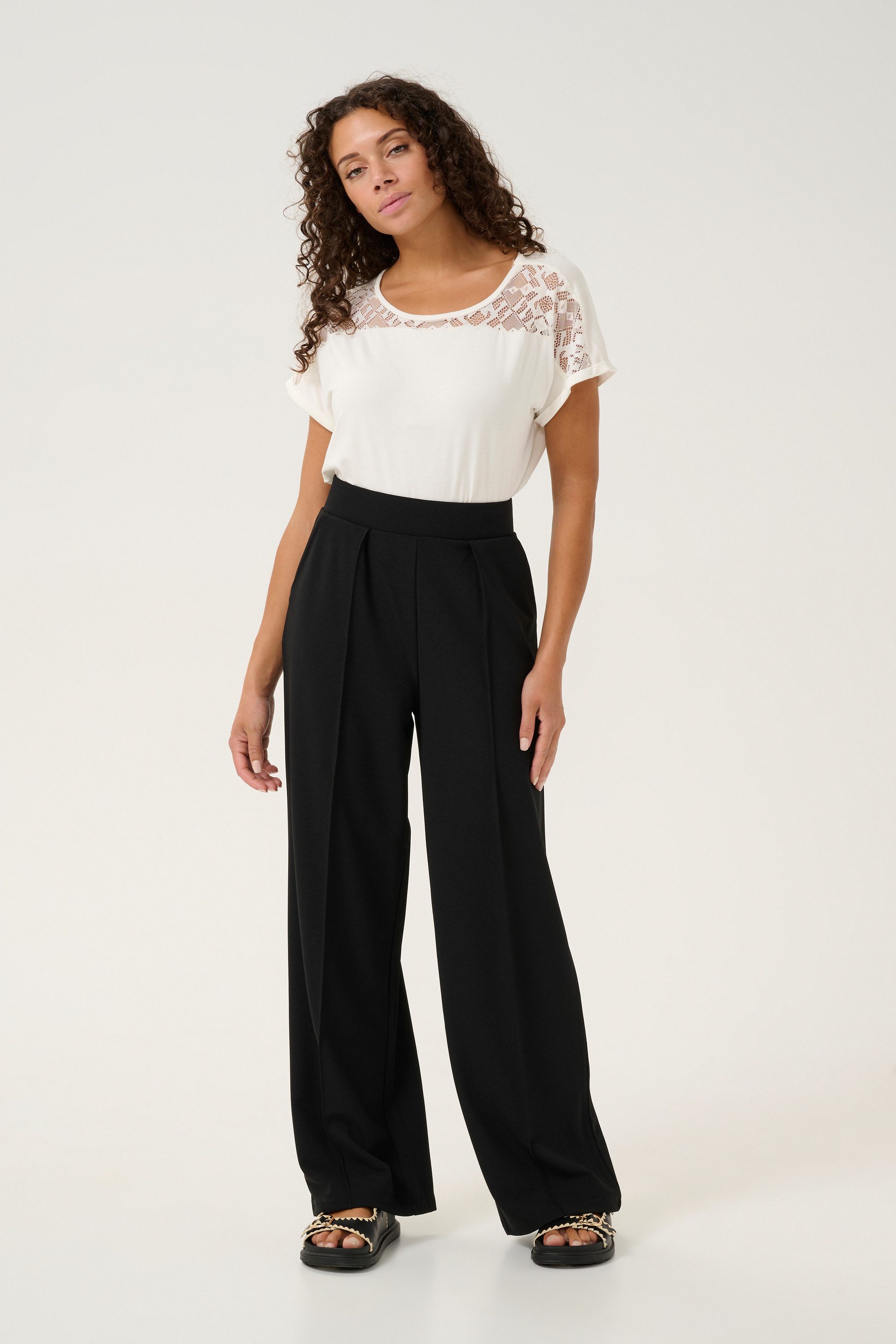 Cream Stoffhose Casual Hose CRSiki
