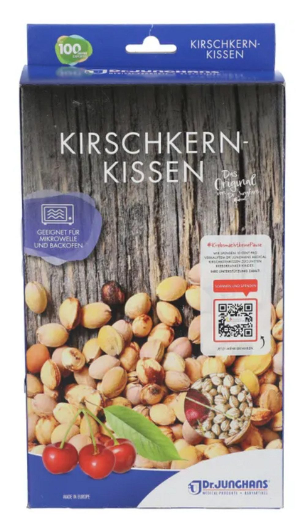 Dr. Junghans Medical GmbH Kirschkernkissen Kirschkernkissen, Wärmekissen, waschbar bis 30°, 1-tlg., umweltfreundliches Produkt, Wärmetherapie, Gefüllt mit naturbelassenen Kirschkernen, Mikrowellengeeignet