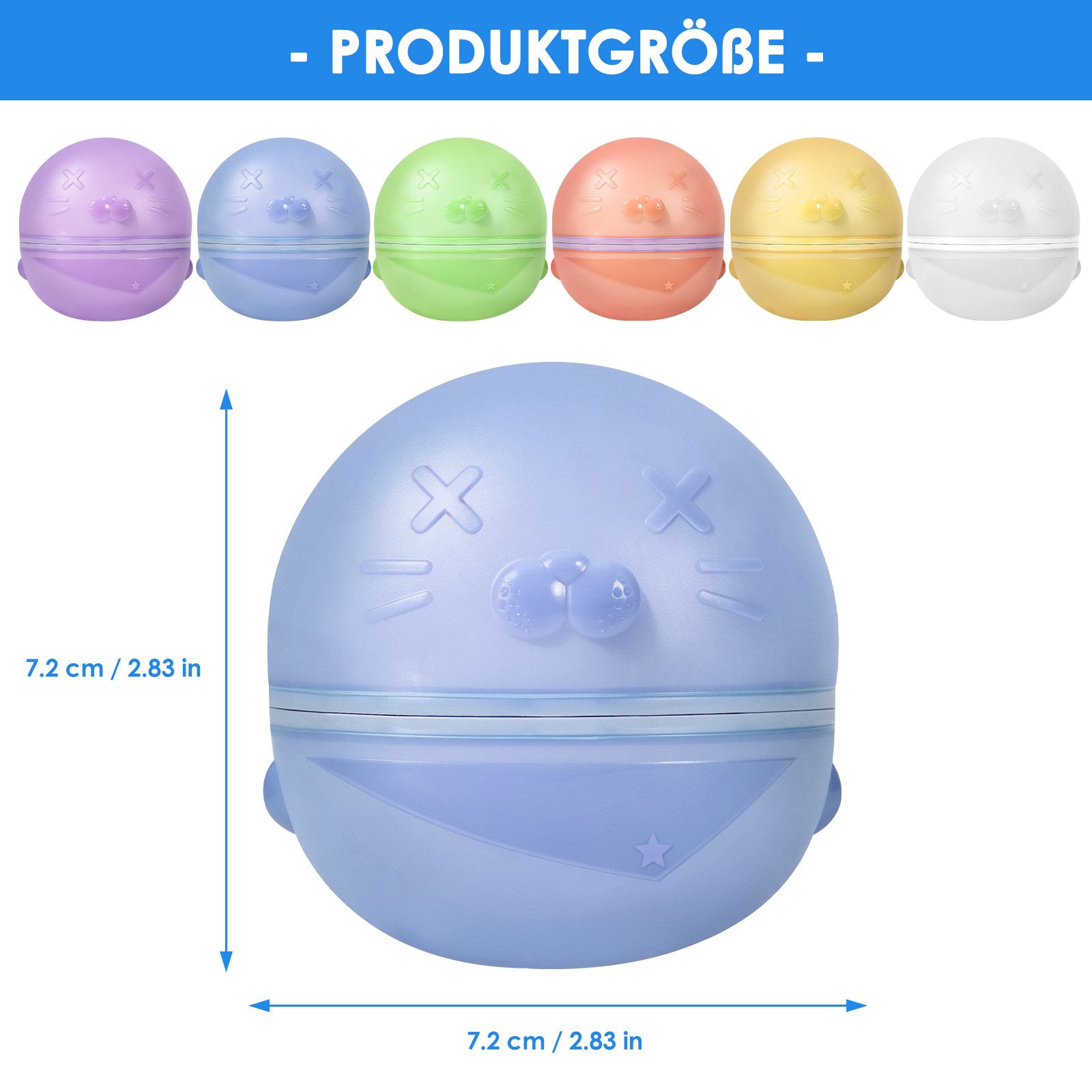 BlingBin Wasserball Wiederverwendbar,Silikon Wasserbomben Selbstschließend magnetische (6er Set, 6-St., (L x B x H): 7,2 x 7,2 x 7,2 cm), für Kinder & Erwachsene, Wasserspielzeuge für Sommer Schlachtspaß