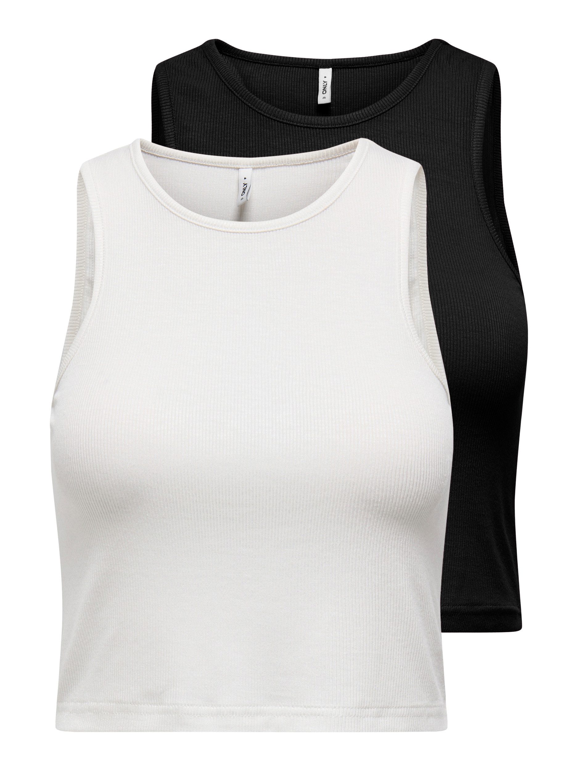 ONLY Crop-Top ONLBELIA S/L CROP TOP CS JRS 2PACK (Packung, 2-tlg) günstig online kaufen