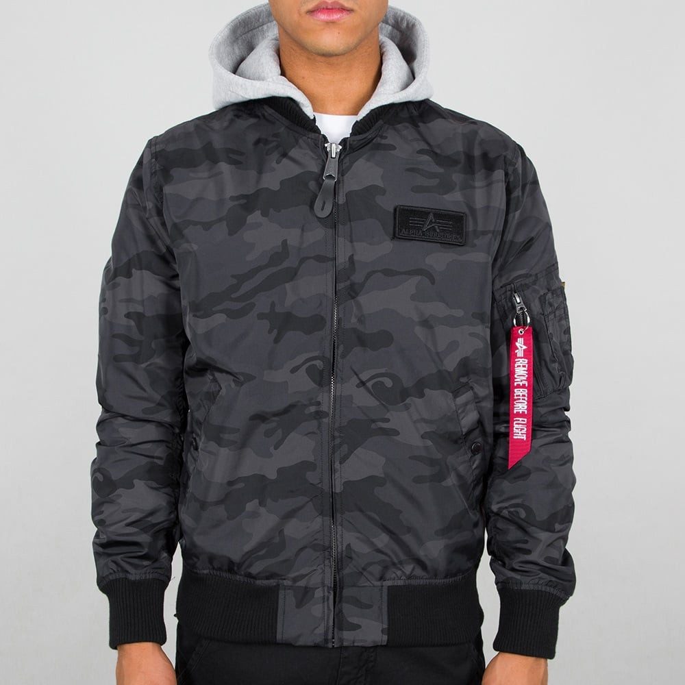 Alpha Industries Funktionsjacke Fliegerjacke MA-1 TT mit Kapuze camouflage günstig online kaufen