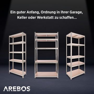 Arebos Schwerlastregal 180 x 75 x 45 cm 875 kg Steckregal Kellerragl Lagerregal