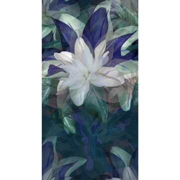 Erismann Fototapete Tropisch Floral Blume Blau Grün 2269-10 Elle Decoration
