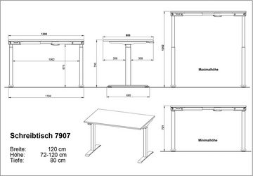 GERMANIA Schreibtisch Jet, Elektrisch höhenverstellbarer Schreibtisch