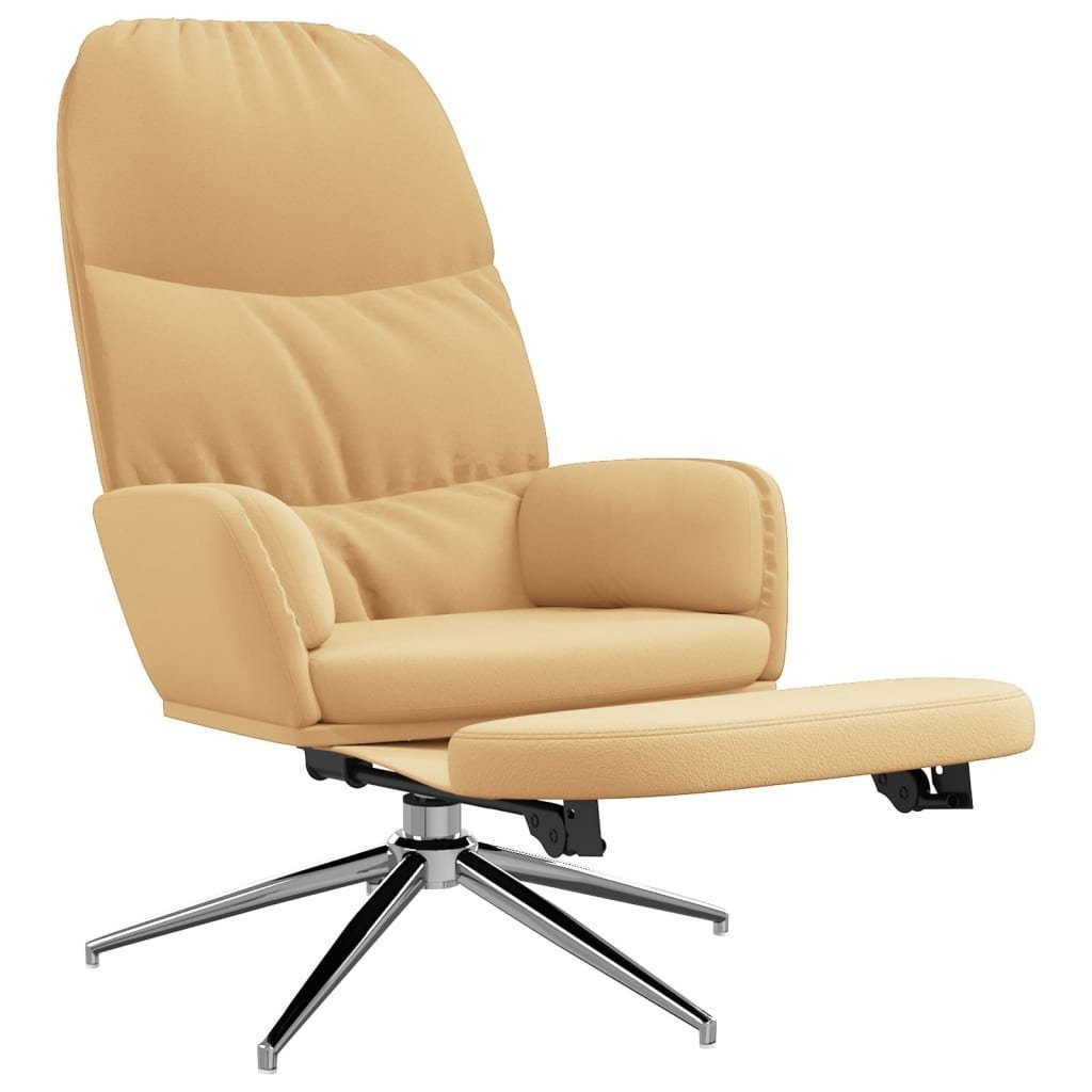 furnicato Sessel Wildleder-Optik Relaxsessel Cremeweiß Fußstütze mit
