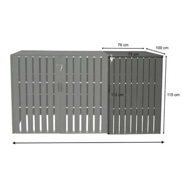 MCW Mülltonnenbox MCW-J28-1-2-E (1 St), Geeignet für zwei normale oder eine große Mülltonne je Abschnitt