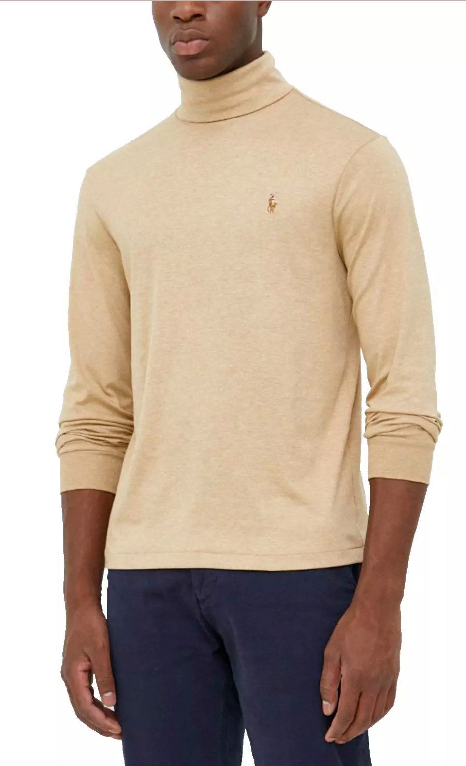 Polo Ralph Lauren Rollkragenshirt Longsleeve Rollkragen Shirt Pullover Custom Slim Fit Dünner, elastischer Jersey - Ärmel mit Bündchen