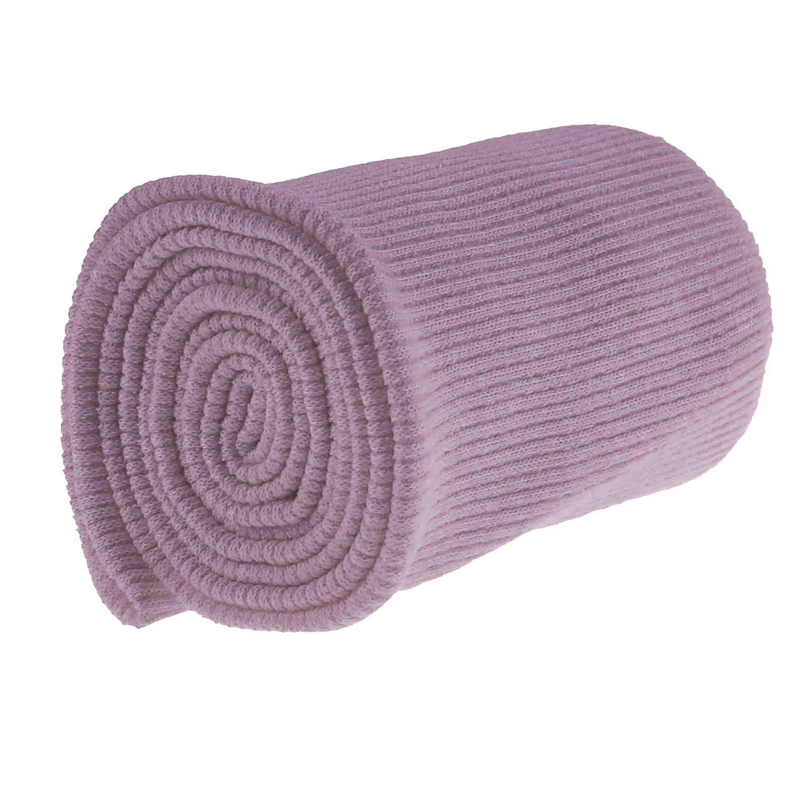 maDDma Stoff 16x80cm Strickbündchen elastisch gerippt, pastellviolett