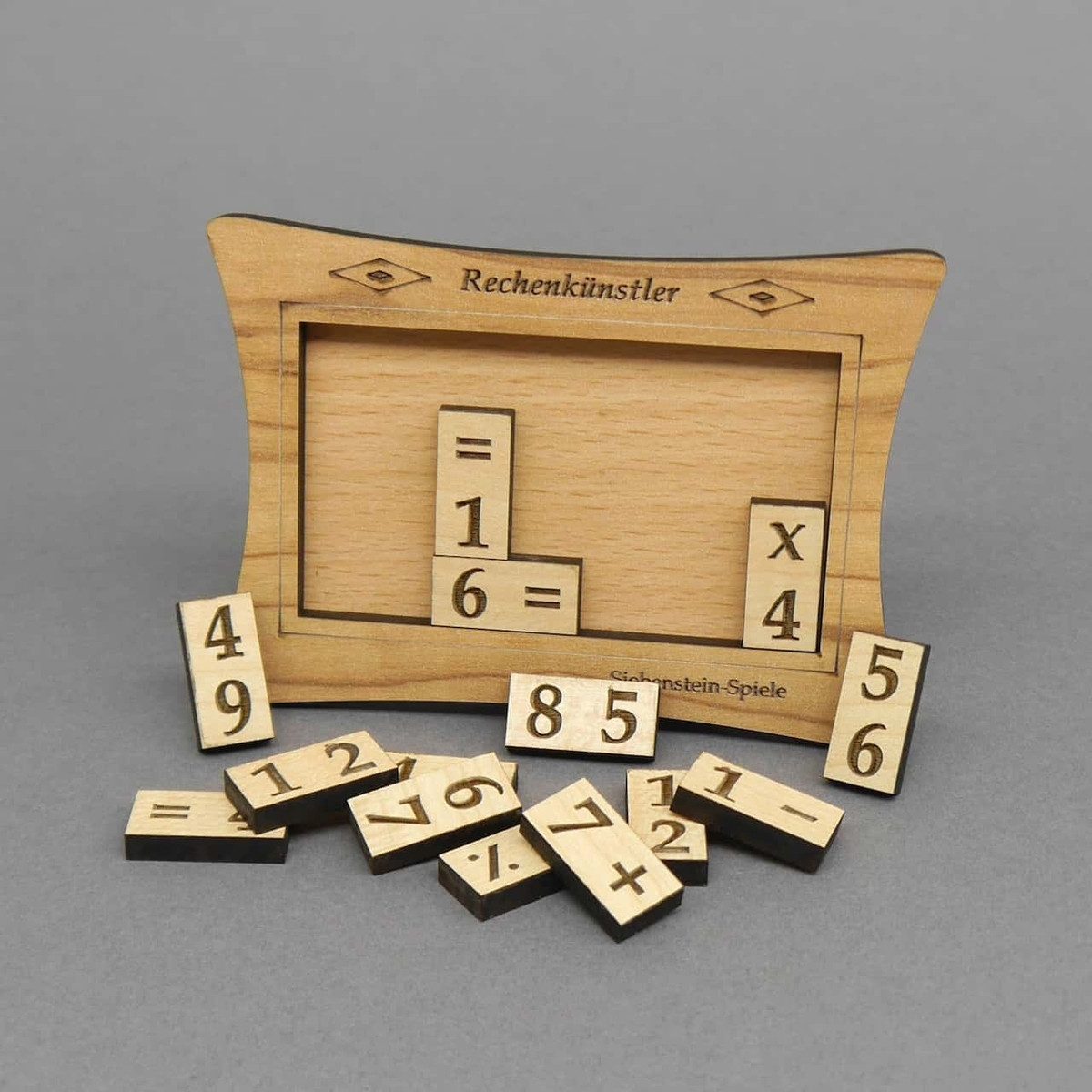 ROMBOL Denkspiele Spiel RECHENKÜNSTLER - mathematisches Legepuzzle, Denkspiel, Holzpuzzle