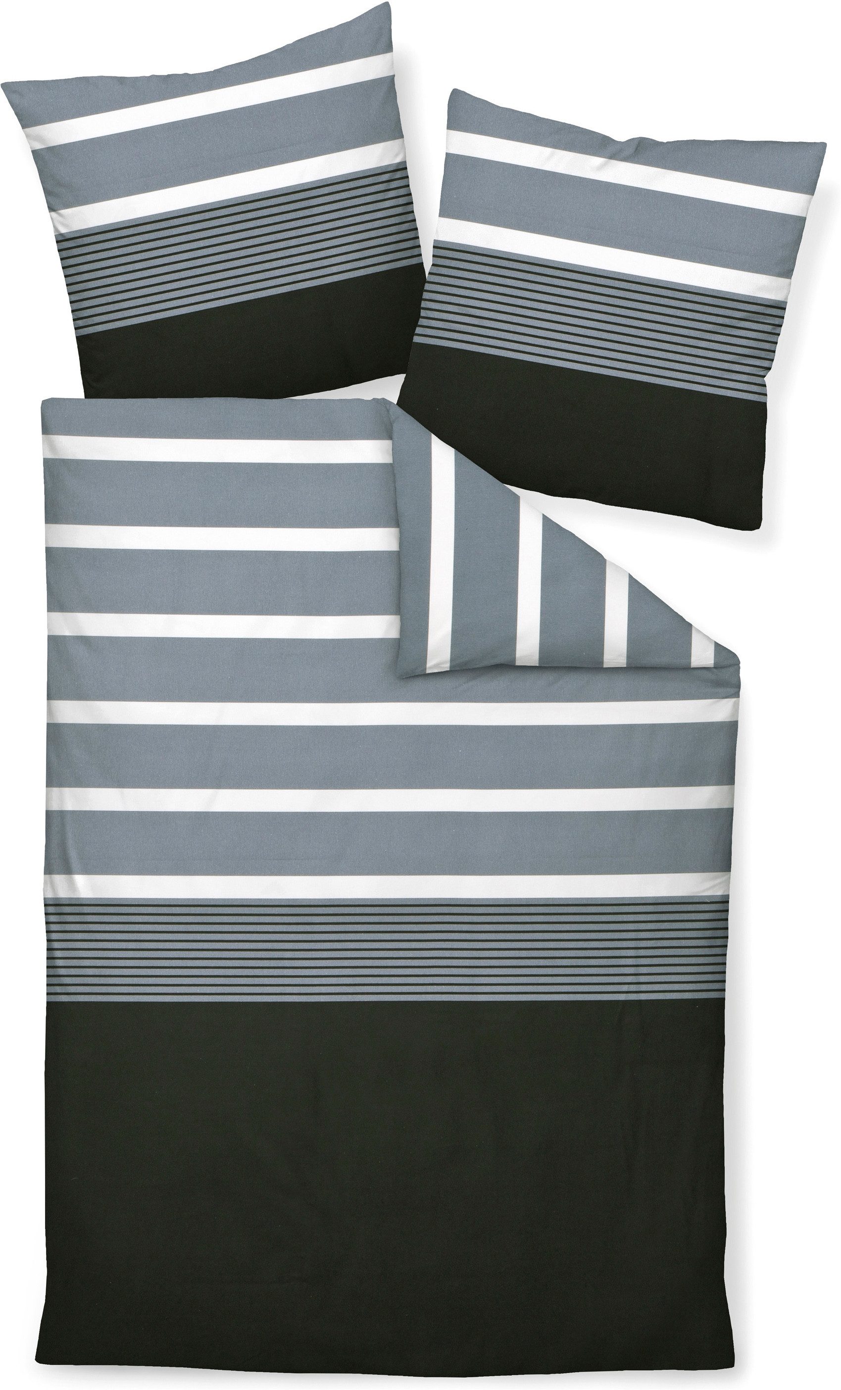 Janine Bettwäsche J. D., Mako-Satin, 2 teilig, Bettwäsche im Streifen-Design in verschiedenen Qualitäten