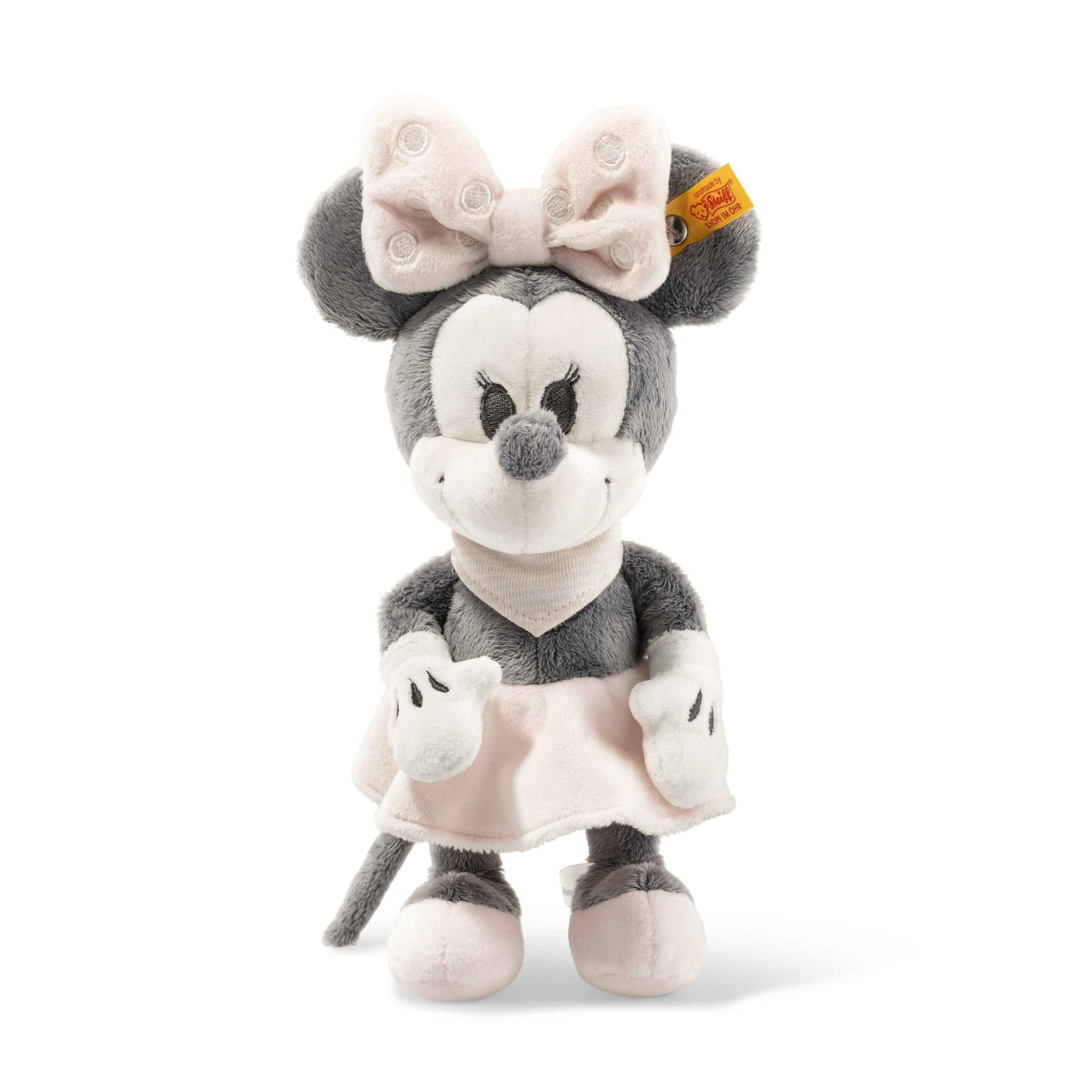 Steiff Kuscheltier Kuscheltier Minnie Mouse 23 cm grau/rosa/weiss