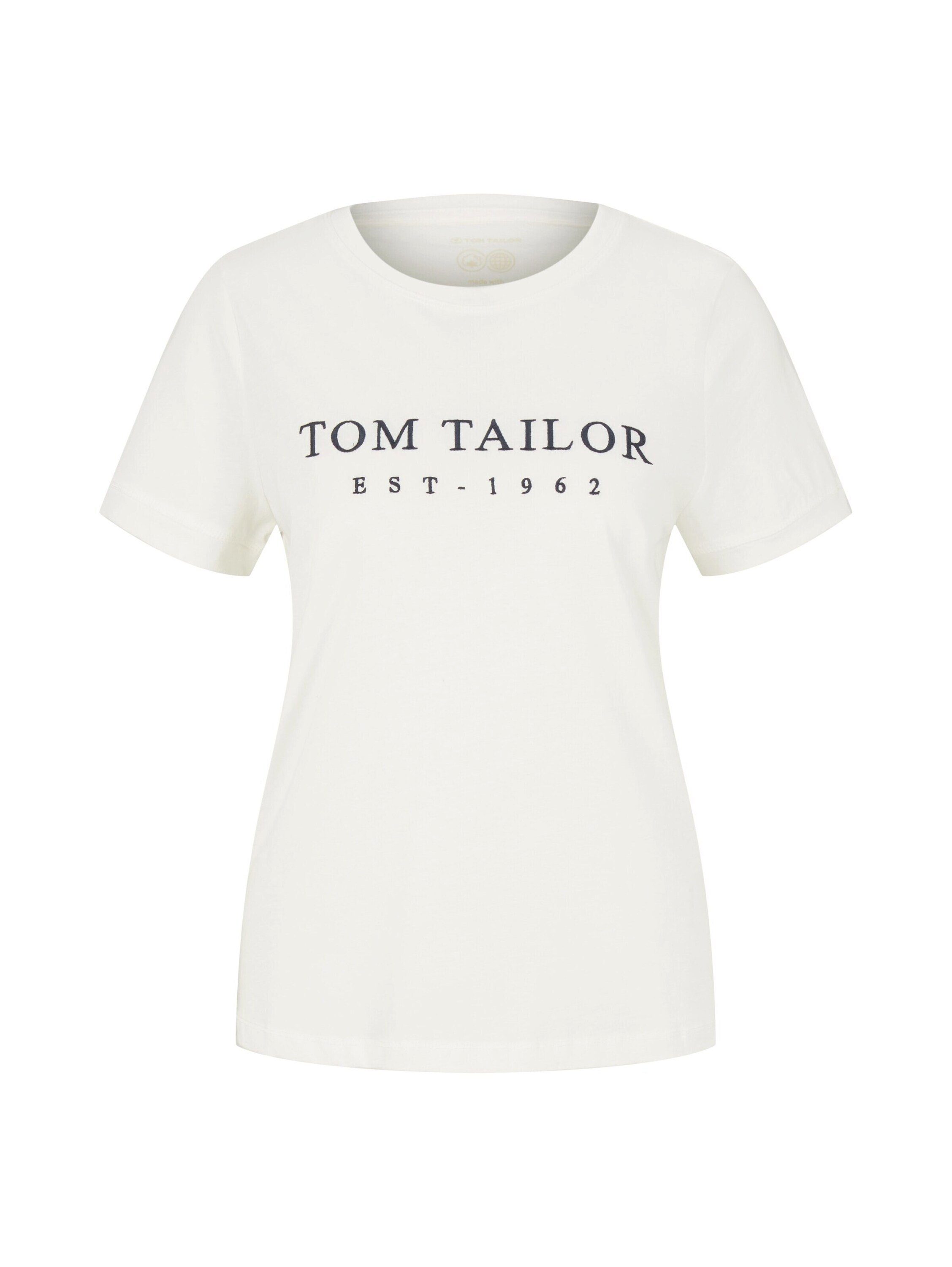 TAILOR TOM Logoprint, aus Mit T-Shirt nachhaltigem Bio-Baumwolle T-Shirt Anbau