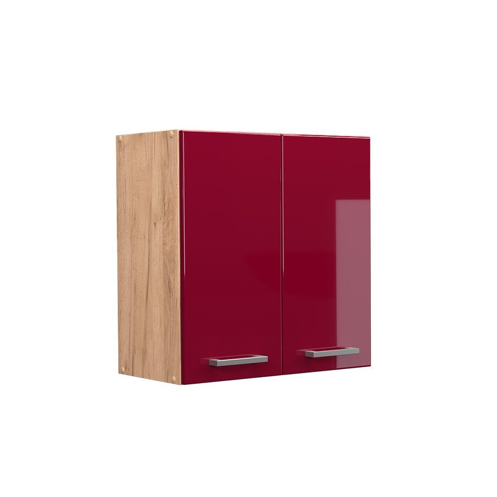 Vicco Hängeschrank R-Line, Bordeaux Hochglanz/Goldkraft Eiche, günstig online kaufen