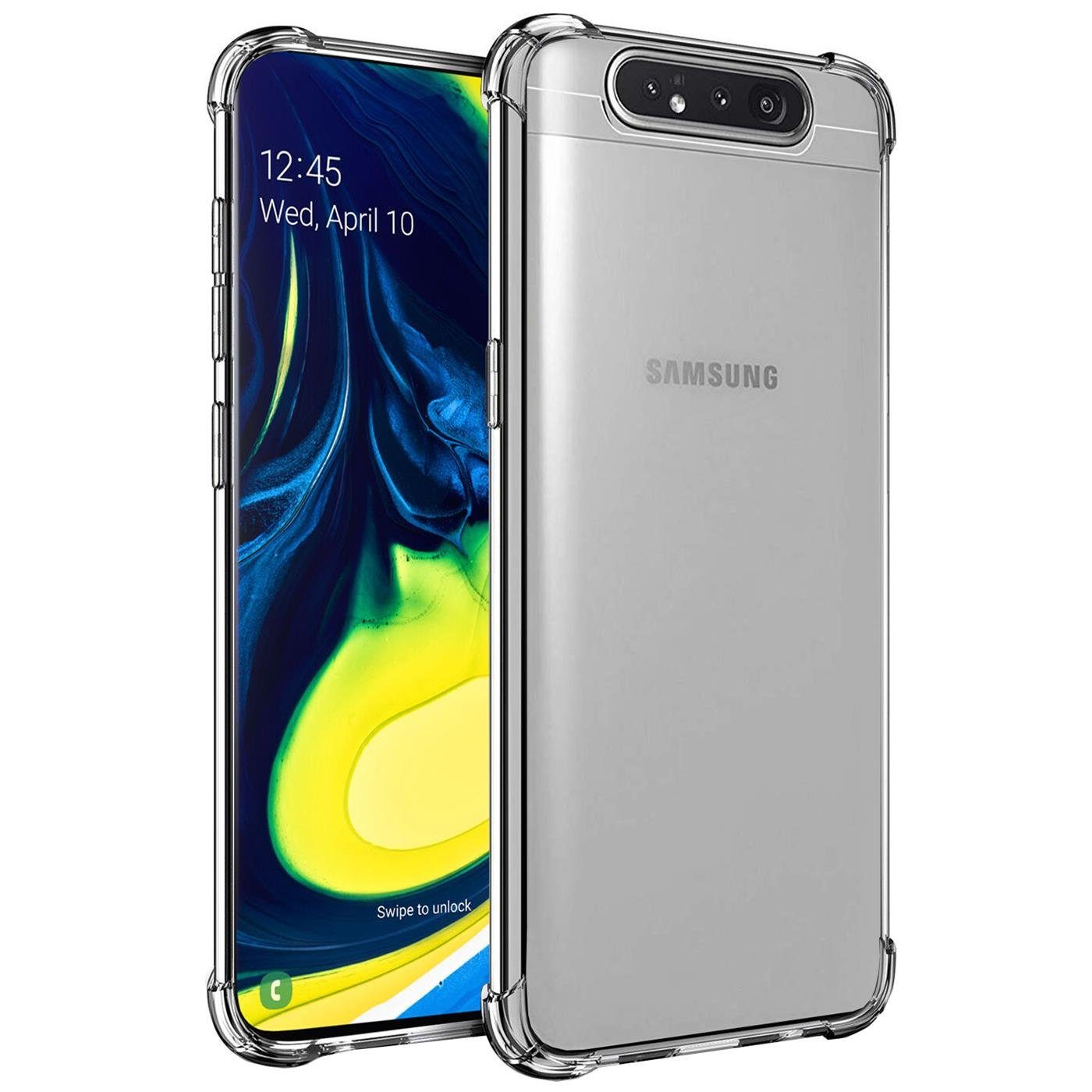 CoolGadget Handyhülle Anti Shock Rugged Case für Samsung Galaxy A80 6,7 Zoll, Slim Cover Kantenschutz Schutzhülle für Samsung A80 Hülle Transparent