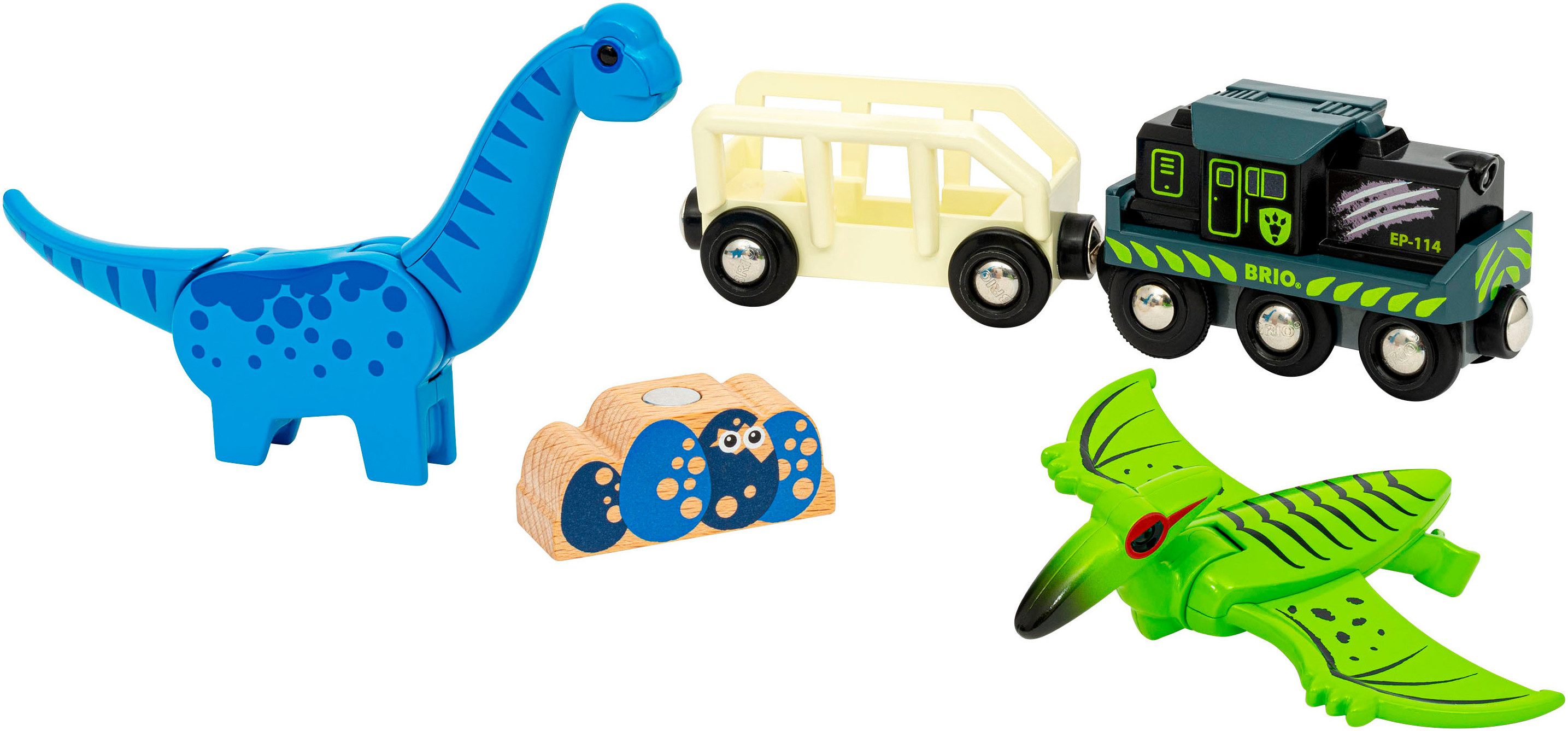 BRIO® Spielzeug-Eisenbahn BRIO® WORLD, Dinosaurier Batteriezug, (Set, 5-tlg günstig online kaufen