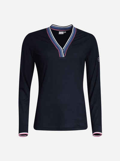 Cross Sportswear Poloshirt Cross Sportswear W Stripe Polo LS Poloshirt Damen (1-tlg) Zum Krempeln geeignet