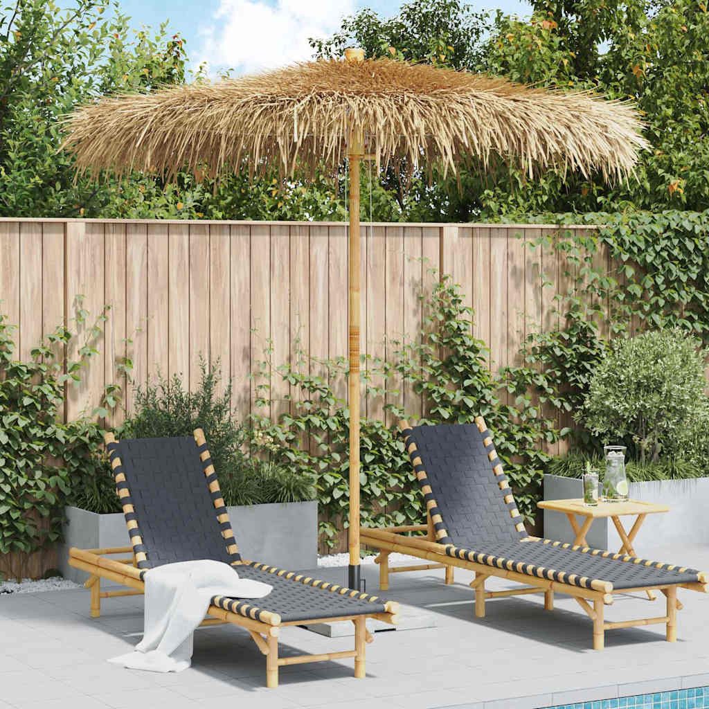 vidaXL Sonnenschirm Bambus-Sonnenschirm mit Bananenblatt-Dach 210 cm