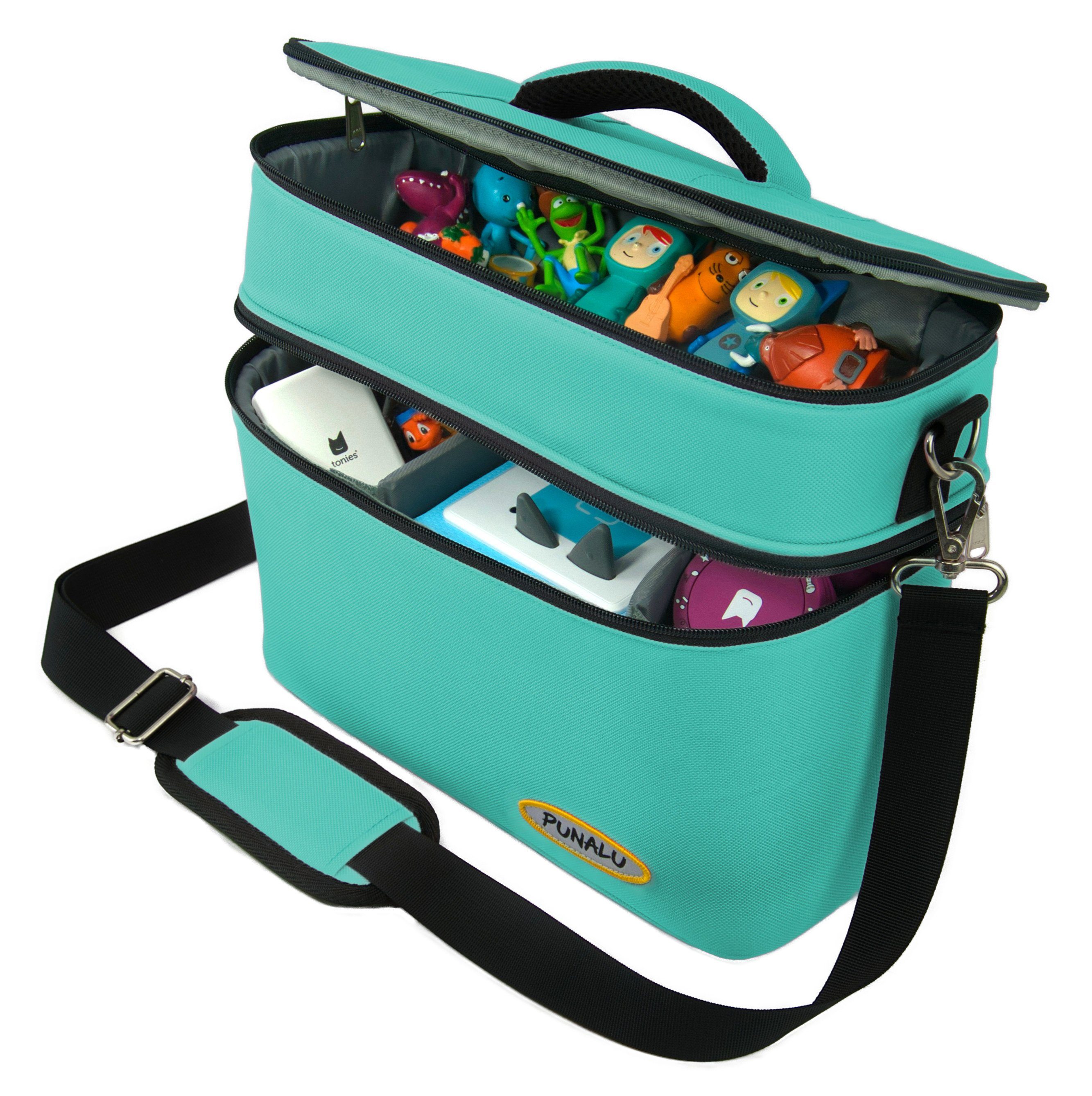 PUNALU Aufbewahrungstasche PUNALU XL Tasche für Toniebox 1 & 2 – Platz für bis zu 68 Tonies, mit abnehmbaren Schultergurt
