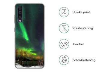 MuchoWow Handyhülle Nordlichter - Leuchtturm - Norwegen, Handyhülle Samsung Galaxy A50, Smartphone-Bumper, Print, Handy