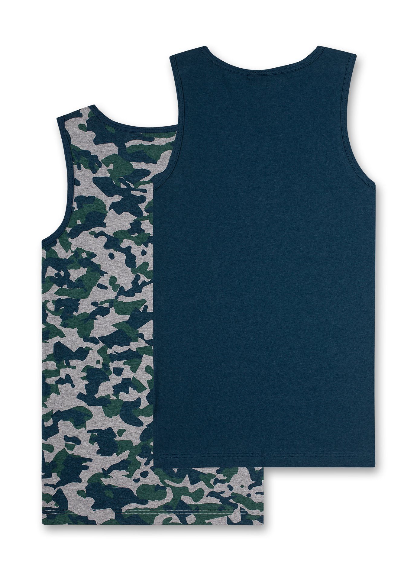 Hemd camouflage s.Oliver Unterhemd 2-St) blau grün Unterhemd Jungen Junior 2er s.Oliver Pack (Doppelpack,
