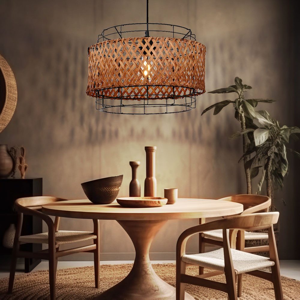 GLOBO LIGHTING LED-Hängeleuchte, Leuchtmittel inklusive, Bambus günstig online kaufen