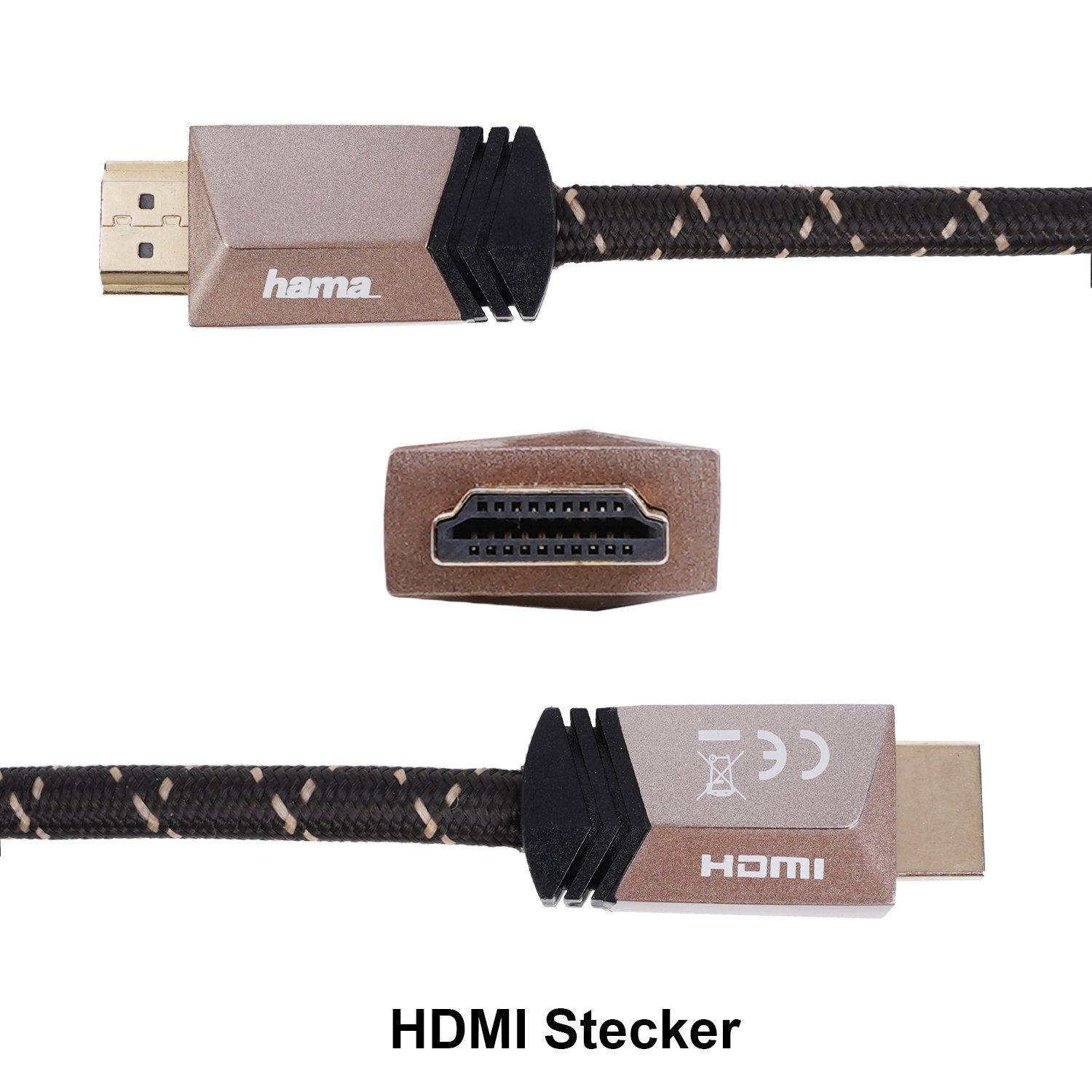 Hama HQ High-Speed HDMI-Kabel 4K 3m vergoldet Video-Kabel, HDMI, (300 cm), HDMI 2.0b 4K 2K HDR Full HD 3D HD TV LED LCD OLED Metall-Stecker – Bild 3 von 5