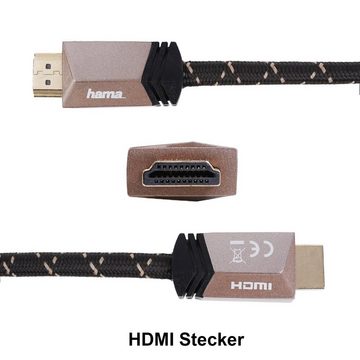 Hama HQ High-Speed HDMI-Kabel 4K 3m vergoldet Video-Kabel, HDMI, (300 cm), HDMI 2.0b 4K 2K HDR Full HD 3D HD TV LED LCD OLED Metall-Stecker