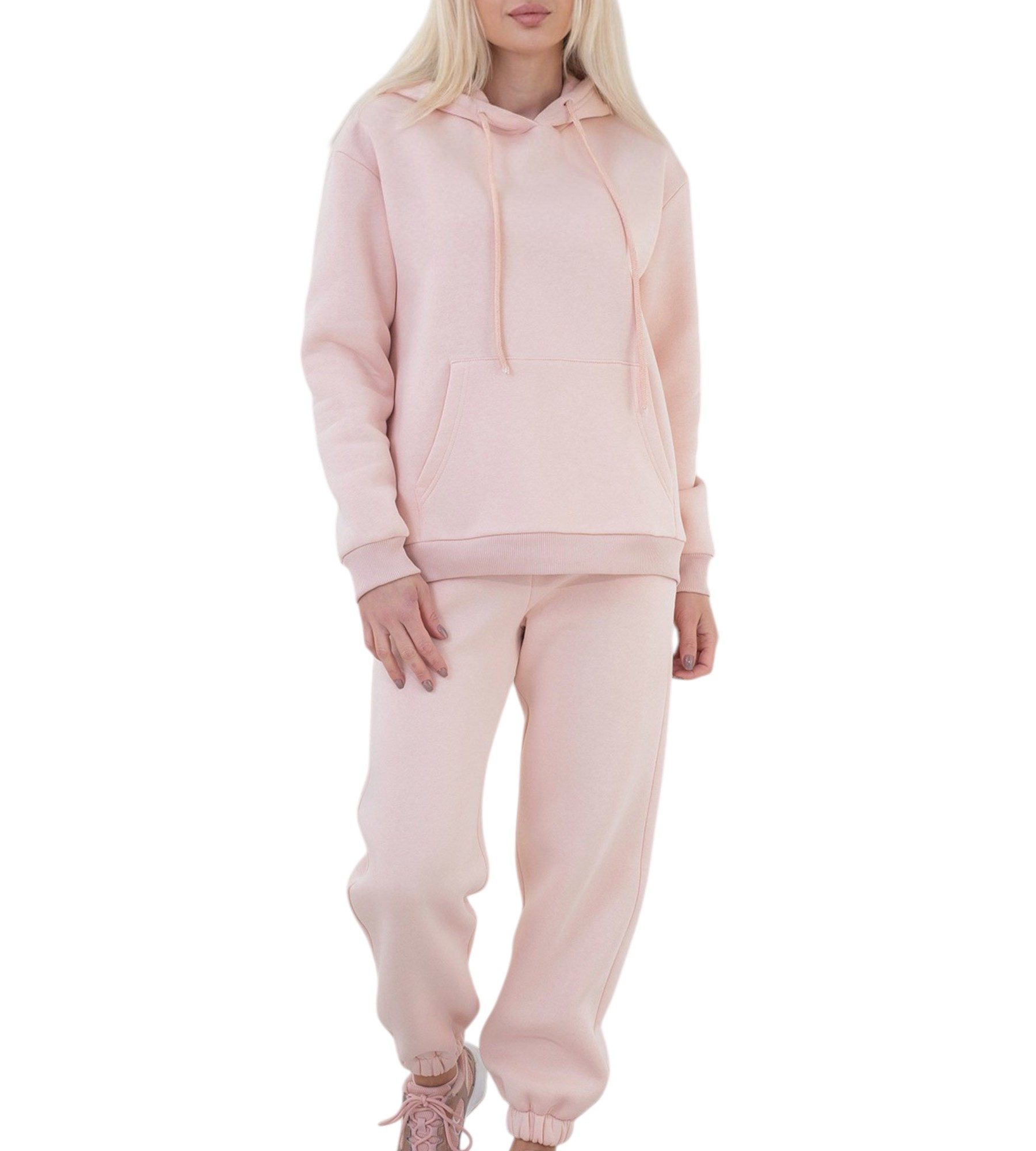 fashionshowcase Jogginganzug Damen Sportanzug 2-teilig mit Kapuzenhoodie & Hose 100% Baumwolle
