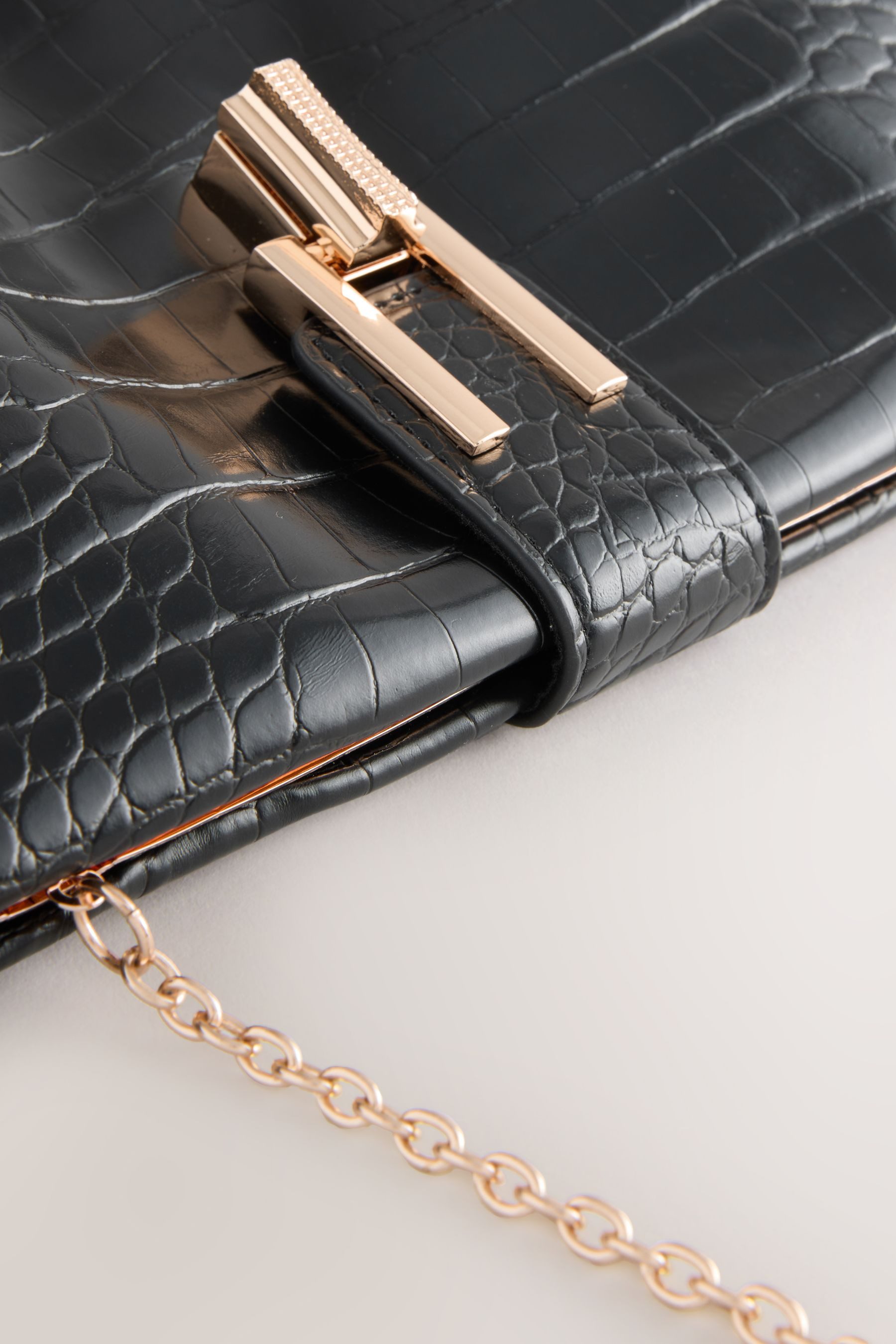 Next Clutch Clutch aus Polyurethan in Kroko-Optik (1-tlg)