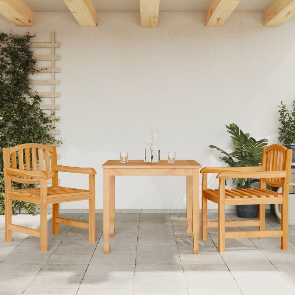 furnicato Gartenstuhl aus Naturholz 58x59x88 cm in natürlicher Farbe (2 St), Witterungsbeständige Sitzbank mit Armlehnen und ergonomischer Form