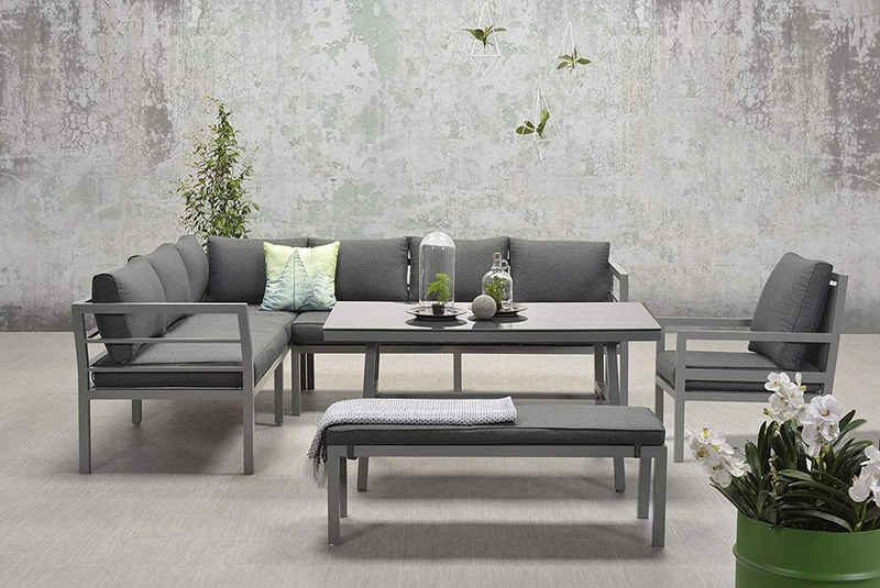 Garden Impressions Gartenlounge-Set Blakes XL links anthrazit, Aluminium, Gartenmöbelset, Outdoor, Möbel, (Lounge-Set), UV-beständig