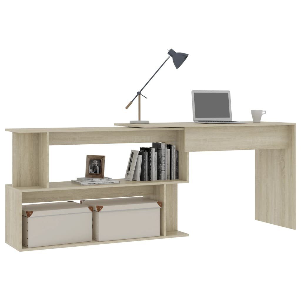 Sonoma-Eiche Schreibtisch cm furnicato 200x50x76 Eckschreibtisch Holzwerkstoff