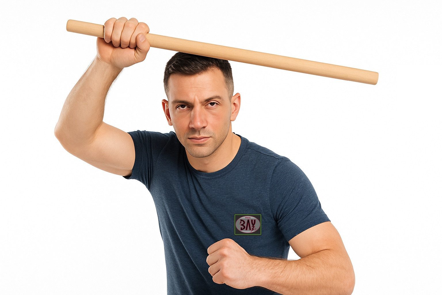BAY-Sports Holzschwert Escrima 65 cm Langstock Arnis Rattan ungeschält SV Krav Maga Kung Fu (Für Vollkontakt geeignet, Rattan Bambus), Selbstverteidigung, Ju Jutsu, Kobudo, sehr stabil, Kali