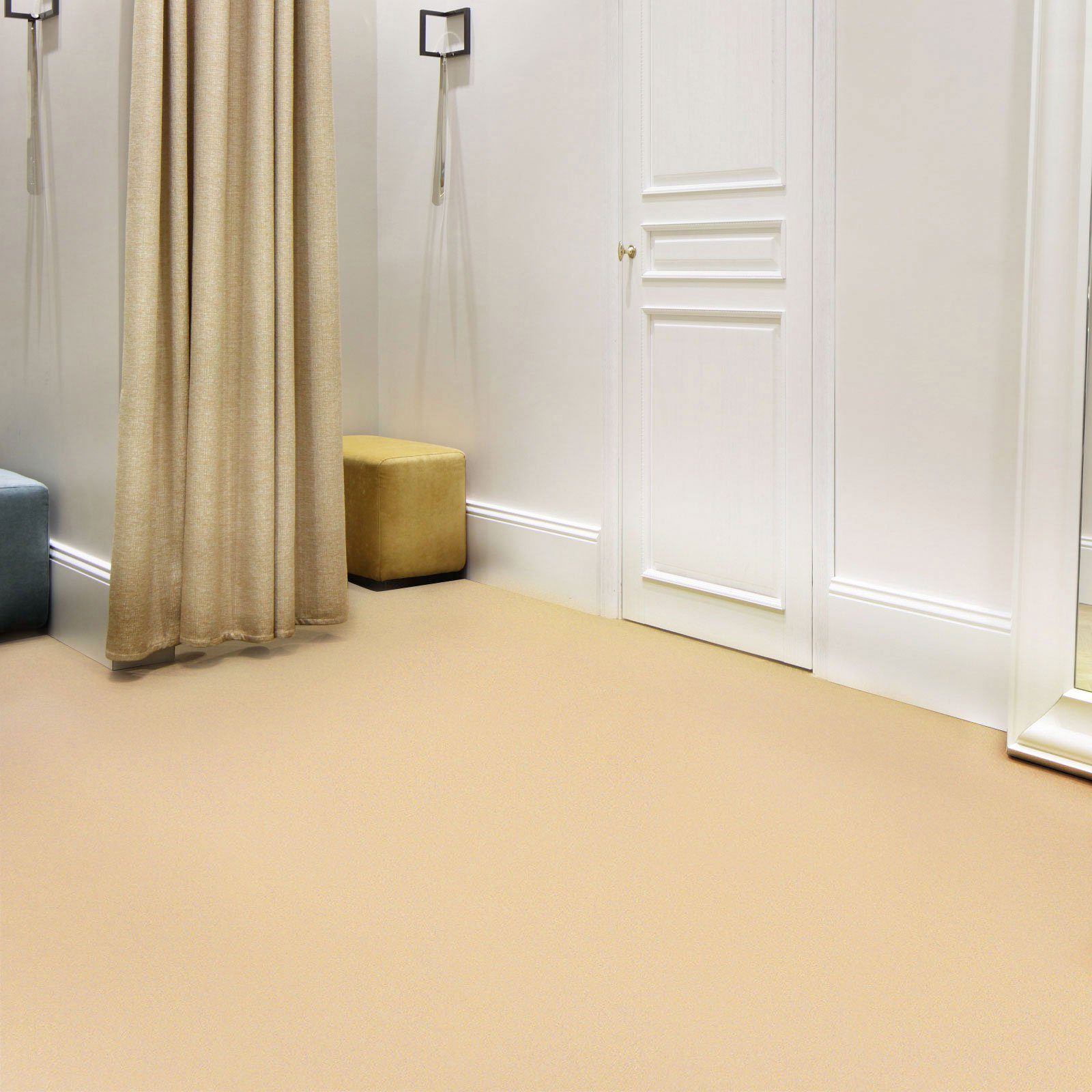 Teppichboden Nadelfilzteppich Oracle, Teppich, verschiedene Farben & Größen, Karat, Höhe: 6 mm, Einfache Verlegung Beige