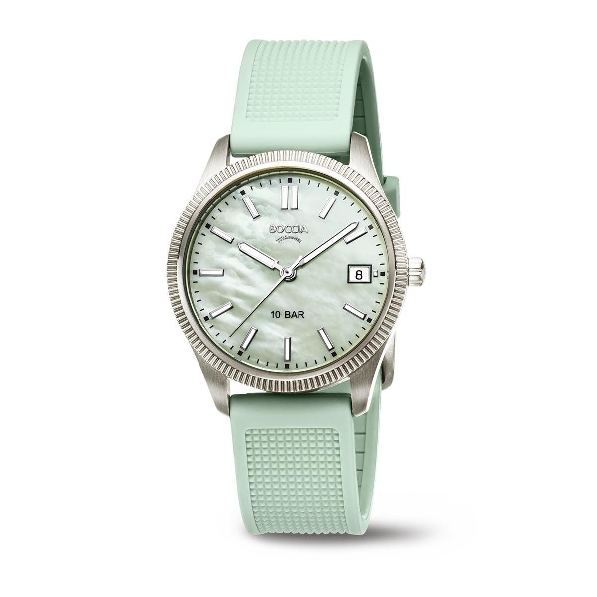 Boccia Titanuhr Boccia Damen Uhr Titan 3356-02 Mintgrün, (1-tlg)