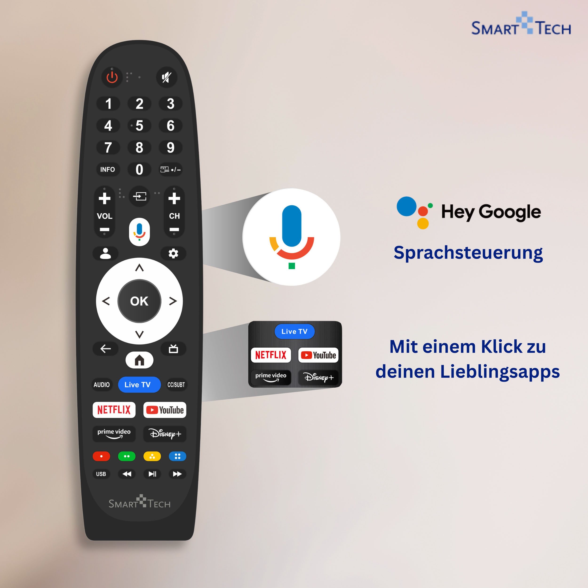 Smart Tech 43QG06V QLED-Fernseher (108 cm/43 Zoll, 4K Ultra HD, Google TV, Google Smart TV, HDR, Bluetooth, Triple-Tuner)