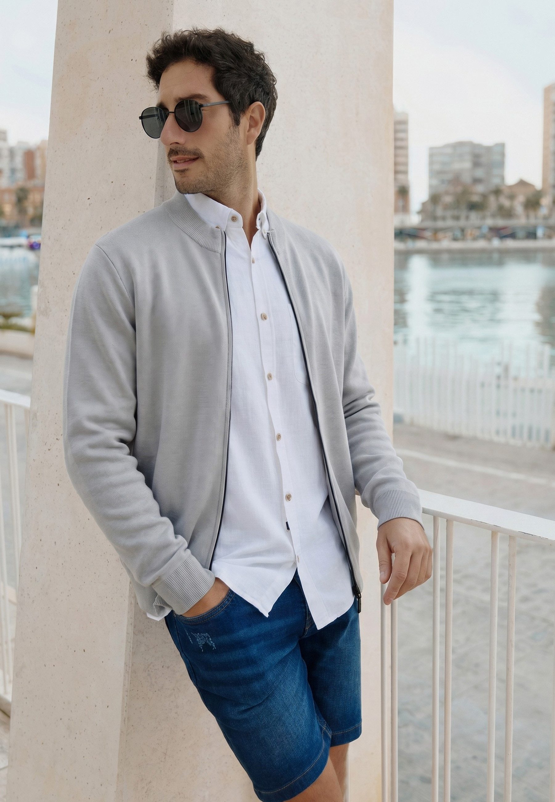 Indicode Strickjacke Herren INLaos Herrenstrickjacke Moderne Strickjacke mit Reißverschluss