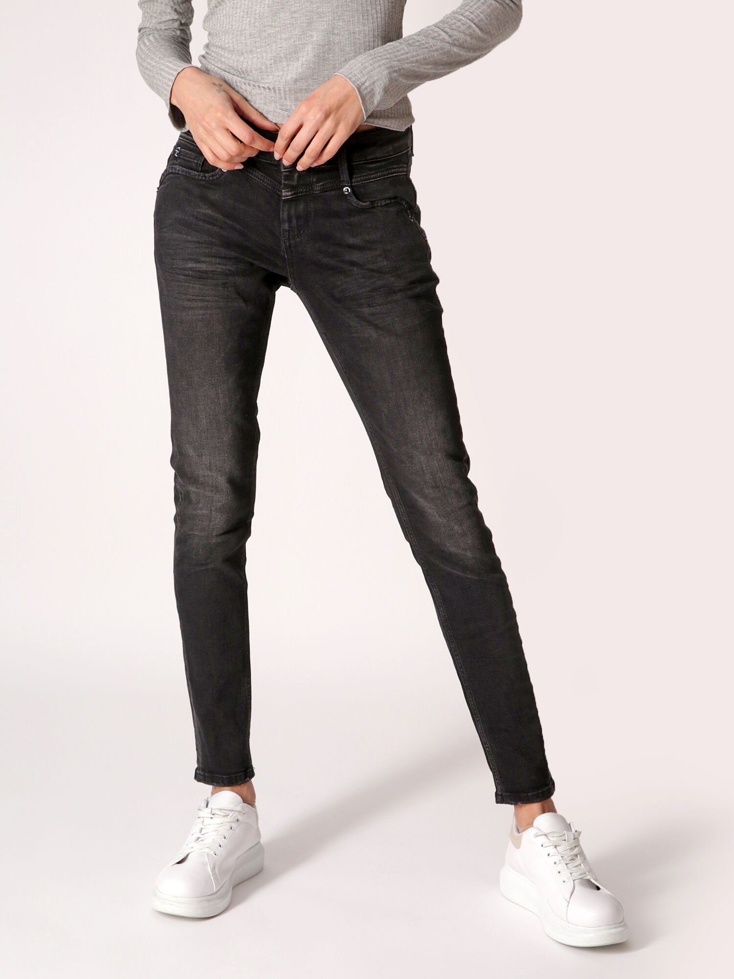 Miracle of Denim Skinny-fit-Jeans Ellen 5-Pocket-Style Mallorca Black