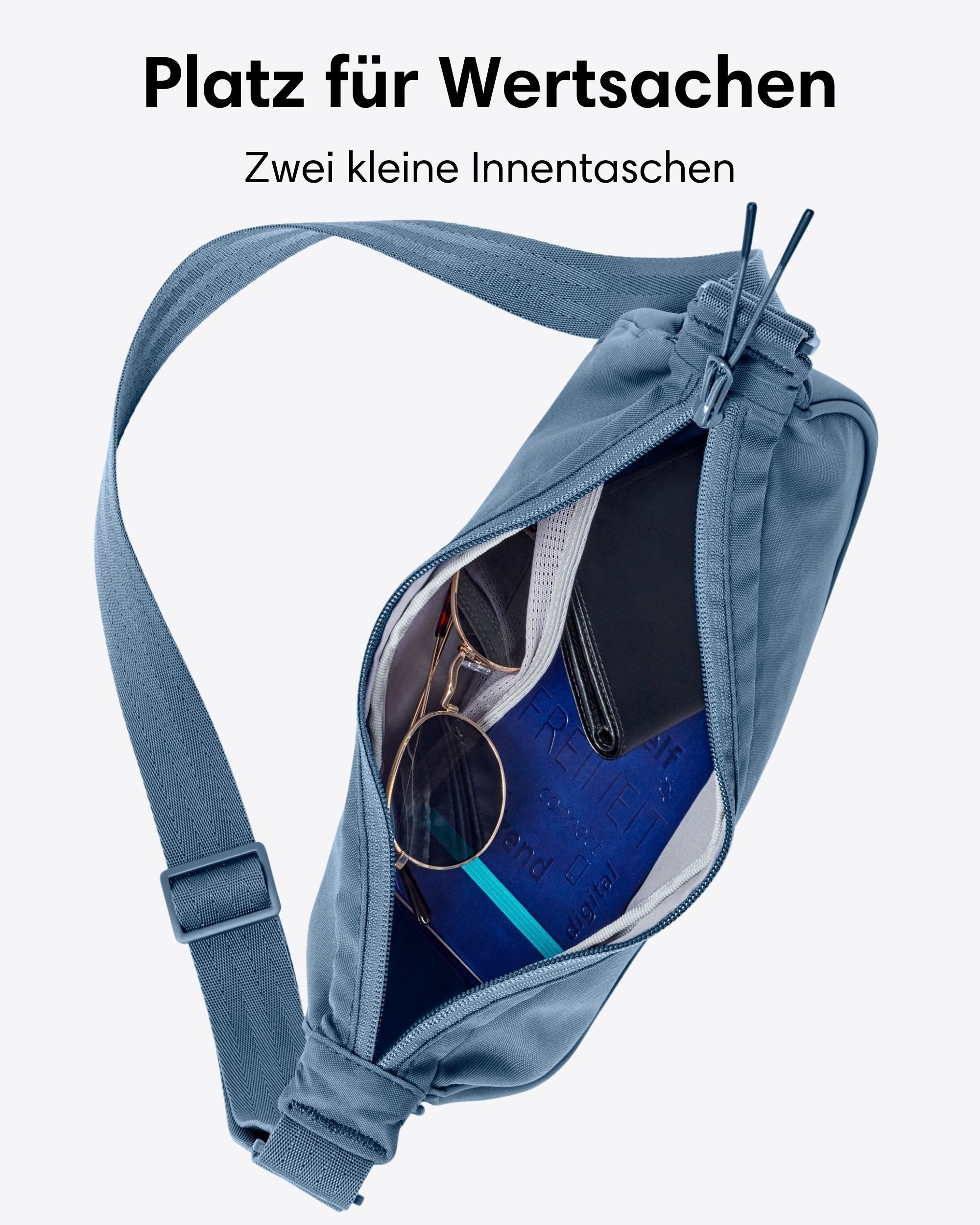 LARKSON Umhängetasche Solveig Small Halbmondtasche für Damen und Herren, Stylische Crossbody Bag in Halbmond Form – Bild 4 von 5