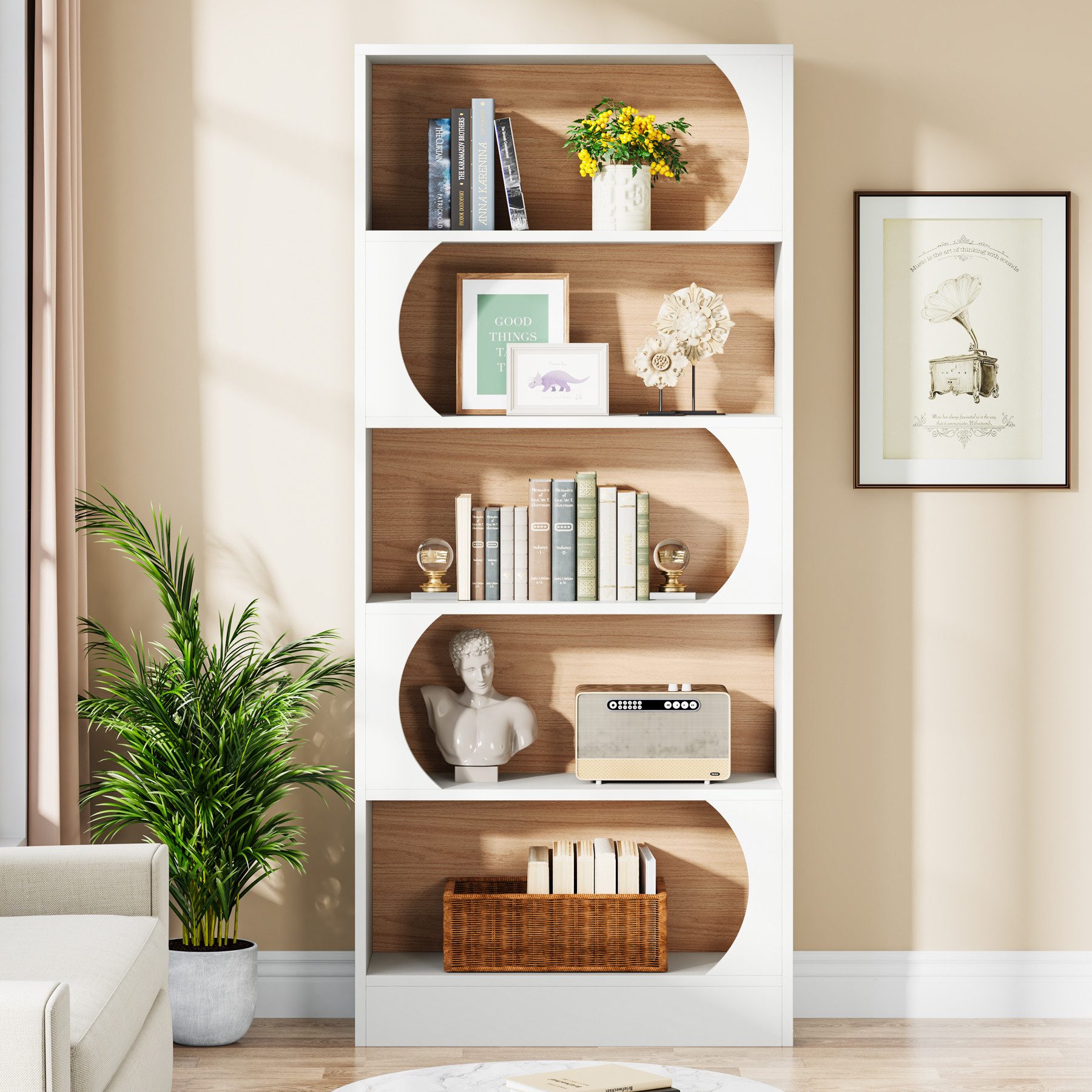 Tribesigns Bücherregal mit 5 Ebenen, 180 günstig online kaufen
