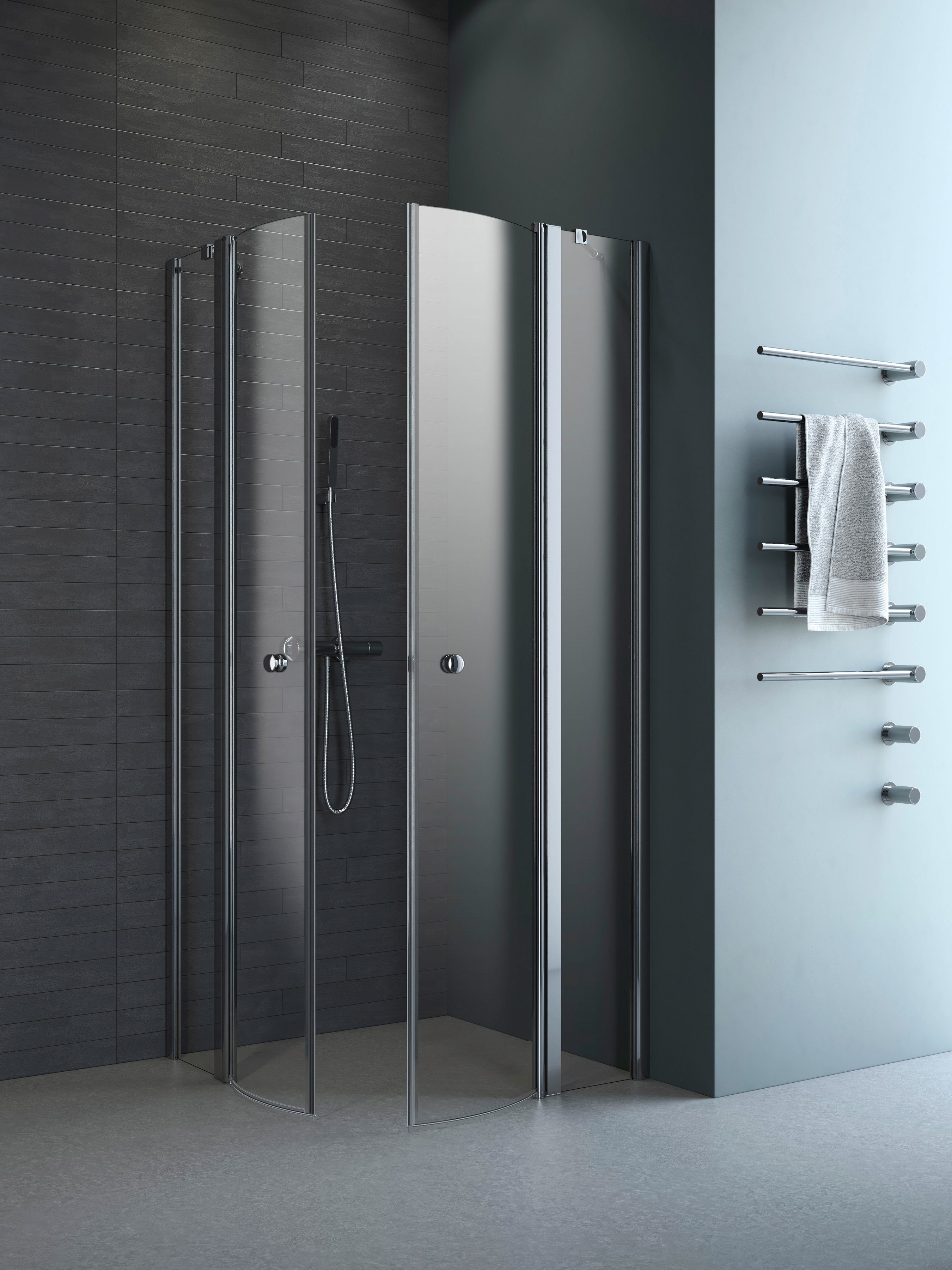 maw by GEO Runddusche Relax Vario, BxT: 90x90 cm, Sicherheitsglas, mit Pendeltür