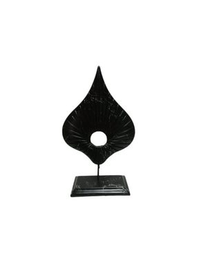 moebel17 Dekofigur Skulptur Ellipse 2er Set Schwarz Marmoroptik, Dekofigur aus Polyresin