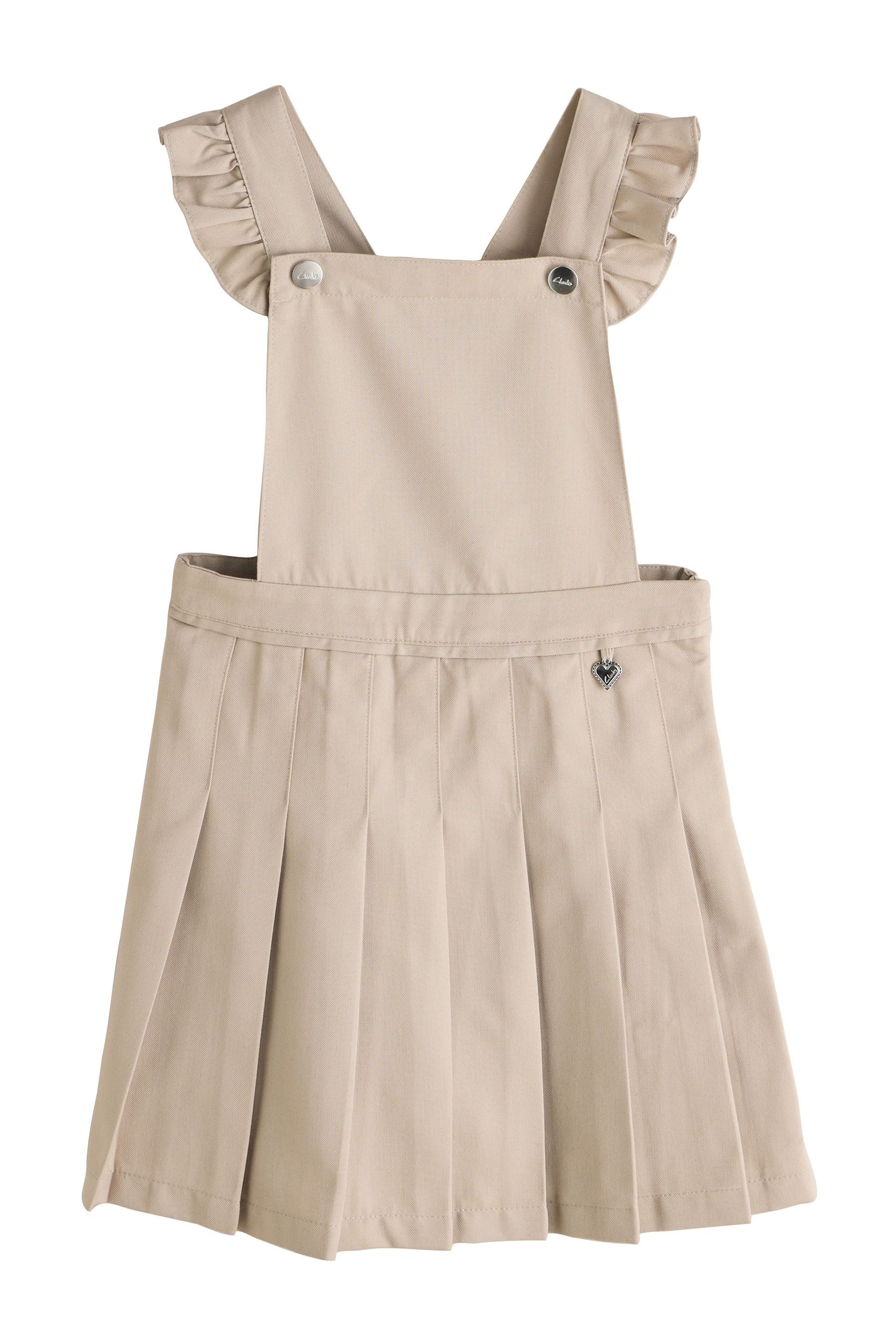 Clarks Plisseekleid Clarks Latzkleid mit gerüschten Schultern (1-tlg)